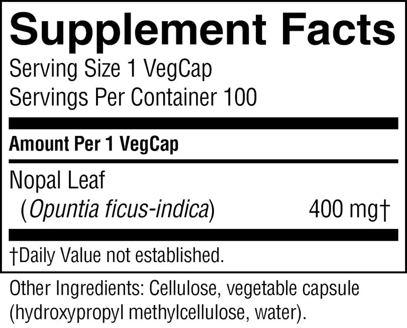 Nature Sunshine Nopal 100 Vcaps