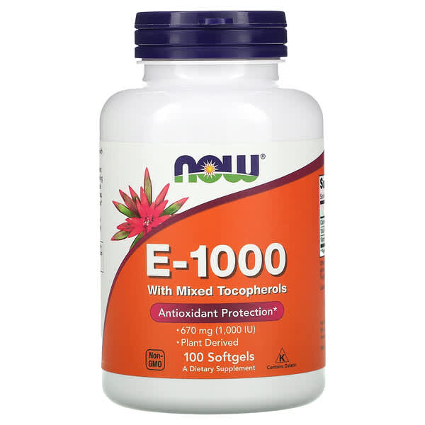 E-1000 with Mixed Tocopherols, 670 mg (1,000 IU), 100 Softgels