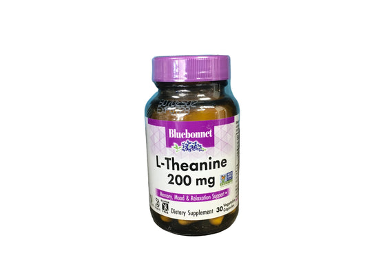 Bluebonnet L- Theanine 200mg 30 veg capsules.
