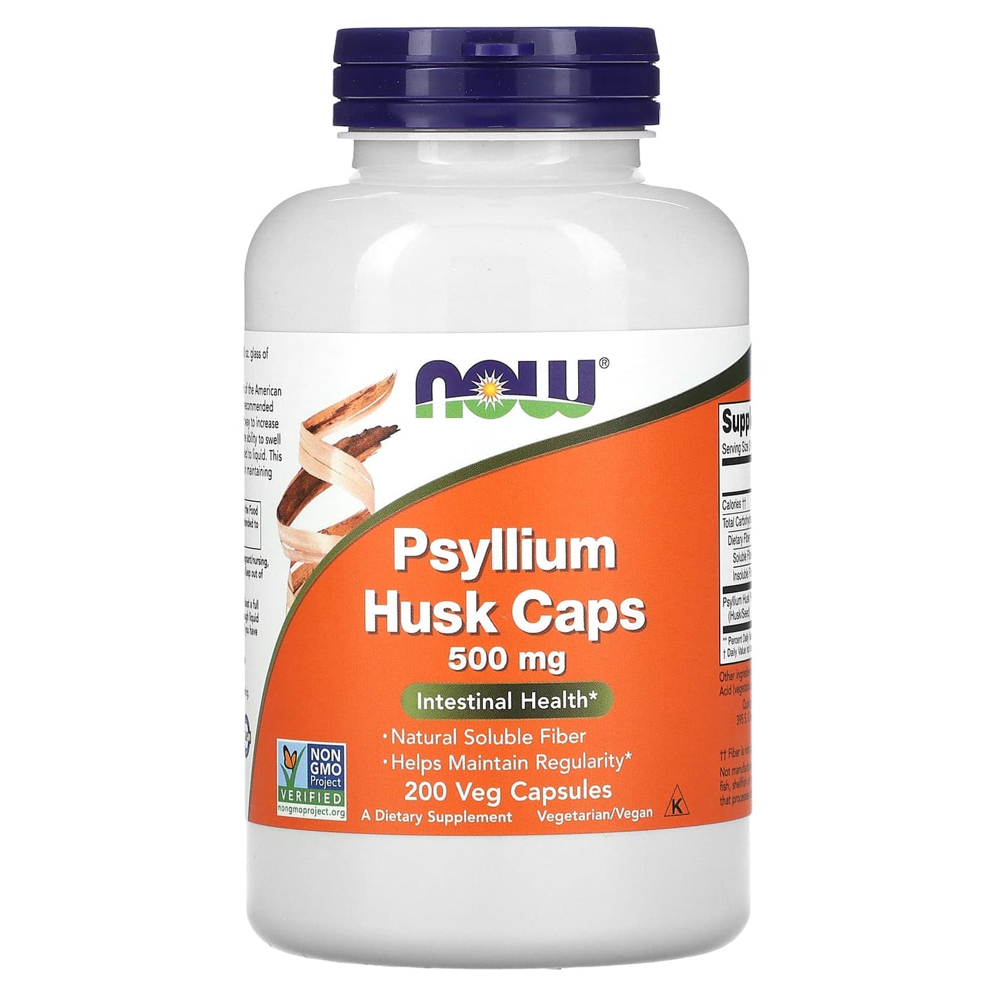 Psyllium Hush Caps, 500 mg, 200 Veg Capsules