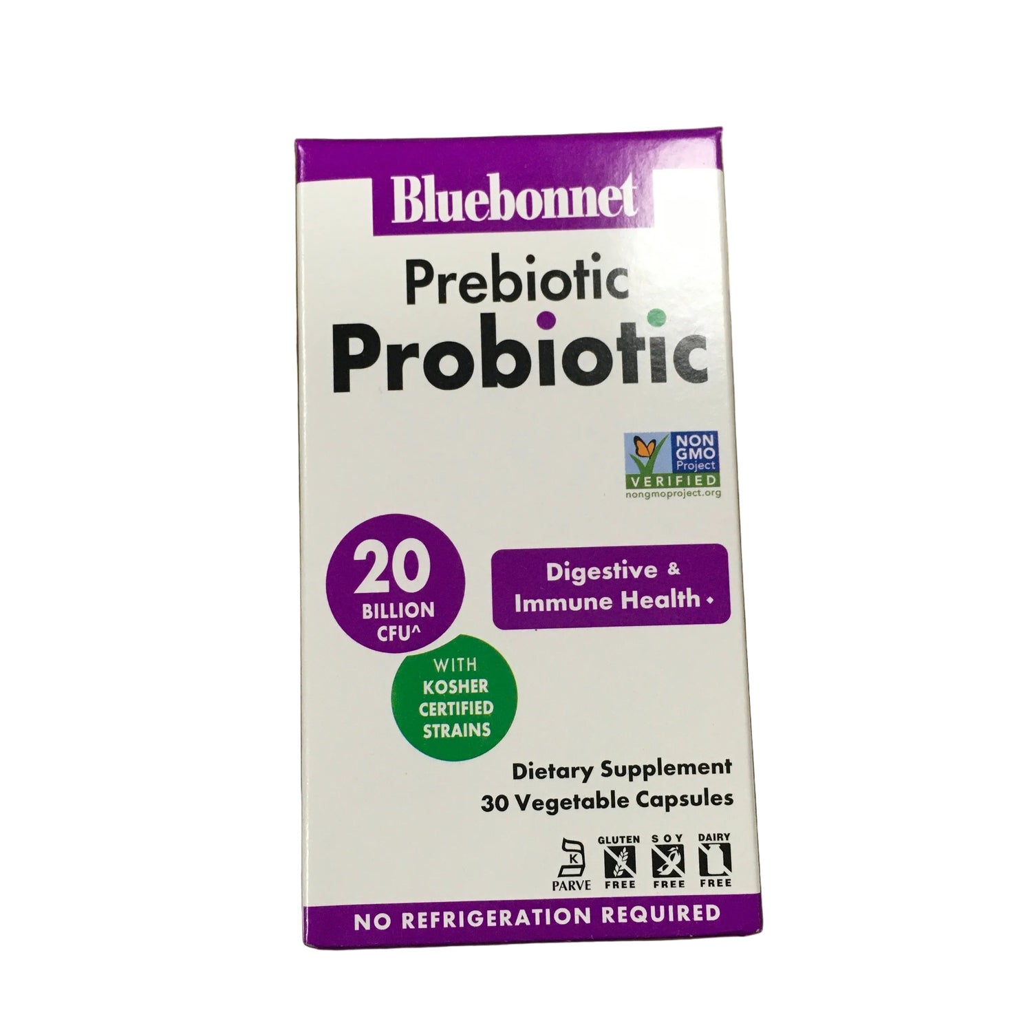 Bluebonnet Prebiotic Probiotic 20 billions  30 veg capsules