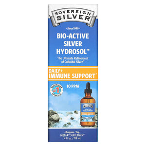 Bio-Active Silver Hydrosol Dropper-Top, Daily + Immune Support, 10 ppm, 4 fl oz (118 ml)