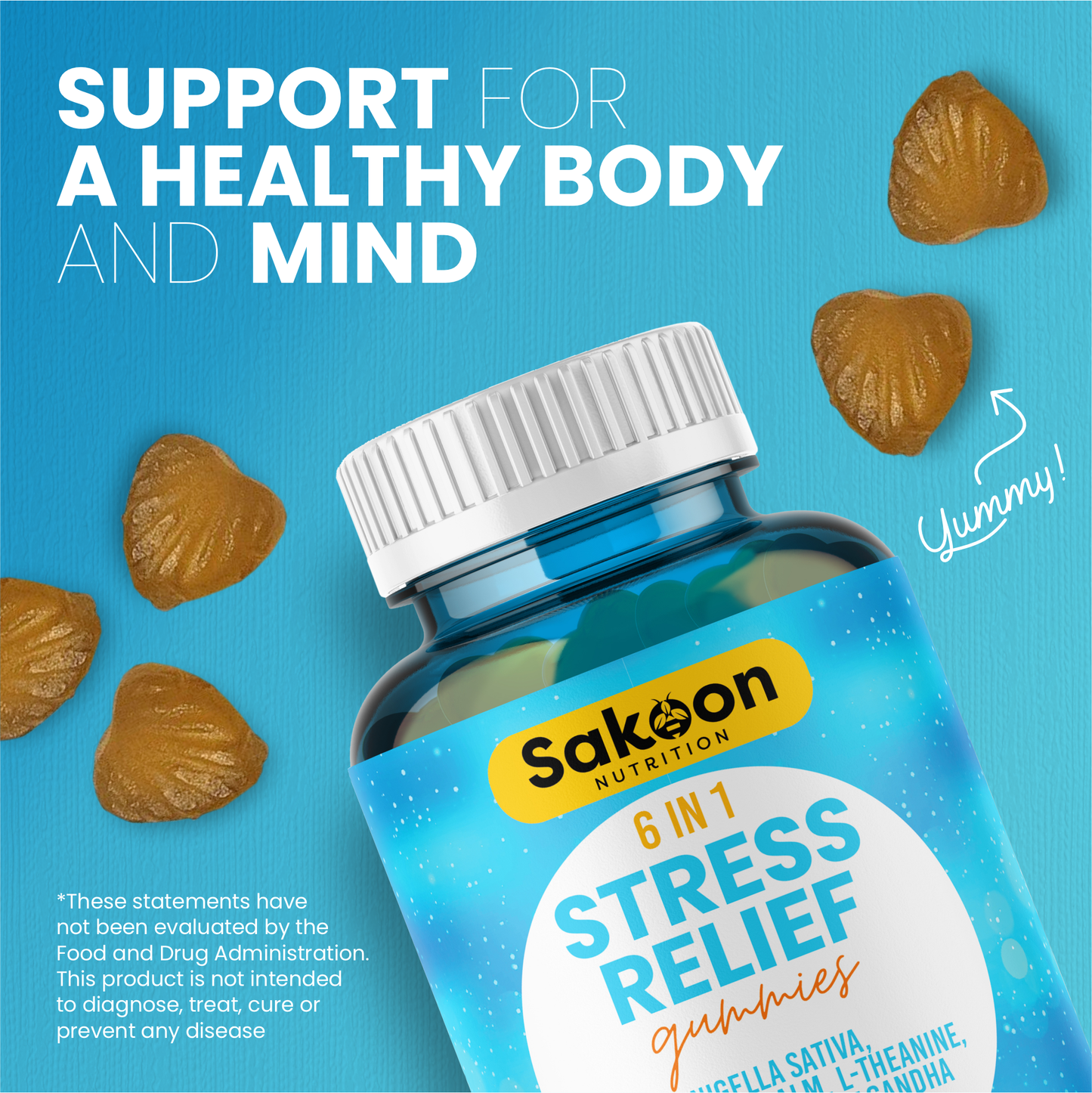 6 in 1 Stress Relief Gummies (only online )