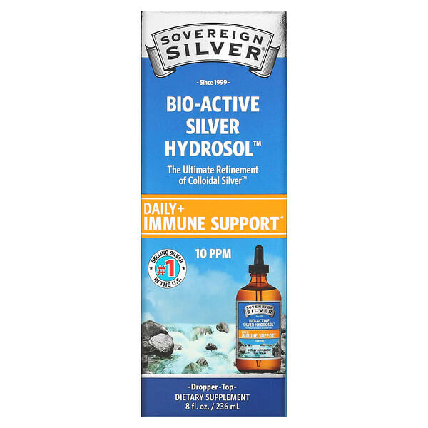 Bio-Active Silver Hydrosol Dropper-Top, Daily + Immune Support, 10 PPM, 8 fl oz (236 ml)