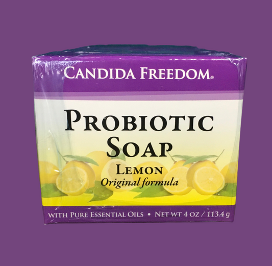 candida freedom probiotic soap lemon scented 4oz