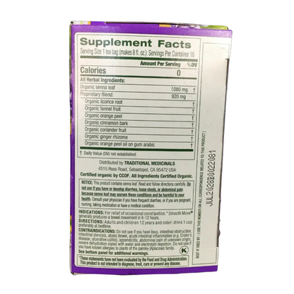 Organic smooth move  16 ct Tea bags  ( sold in store only )