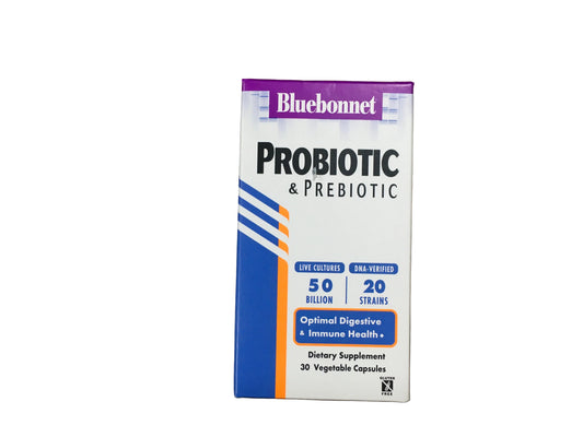Blue bonnet Probiotic & Prebiotic 50 billion / 20 strains 30 veg caps