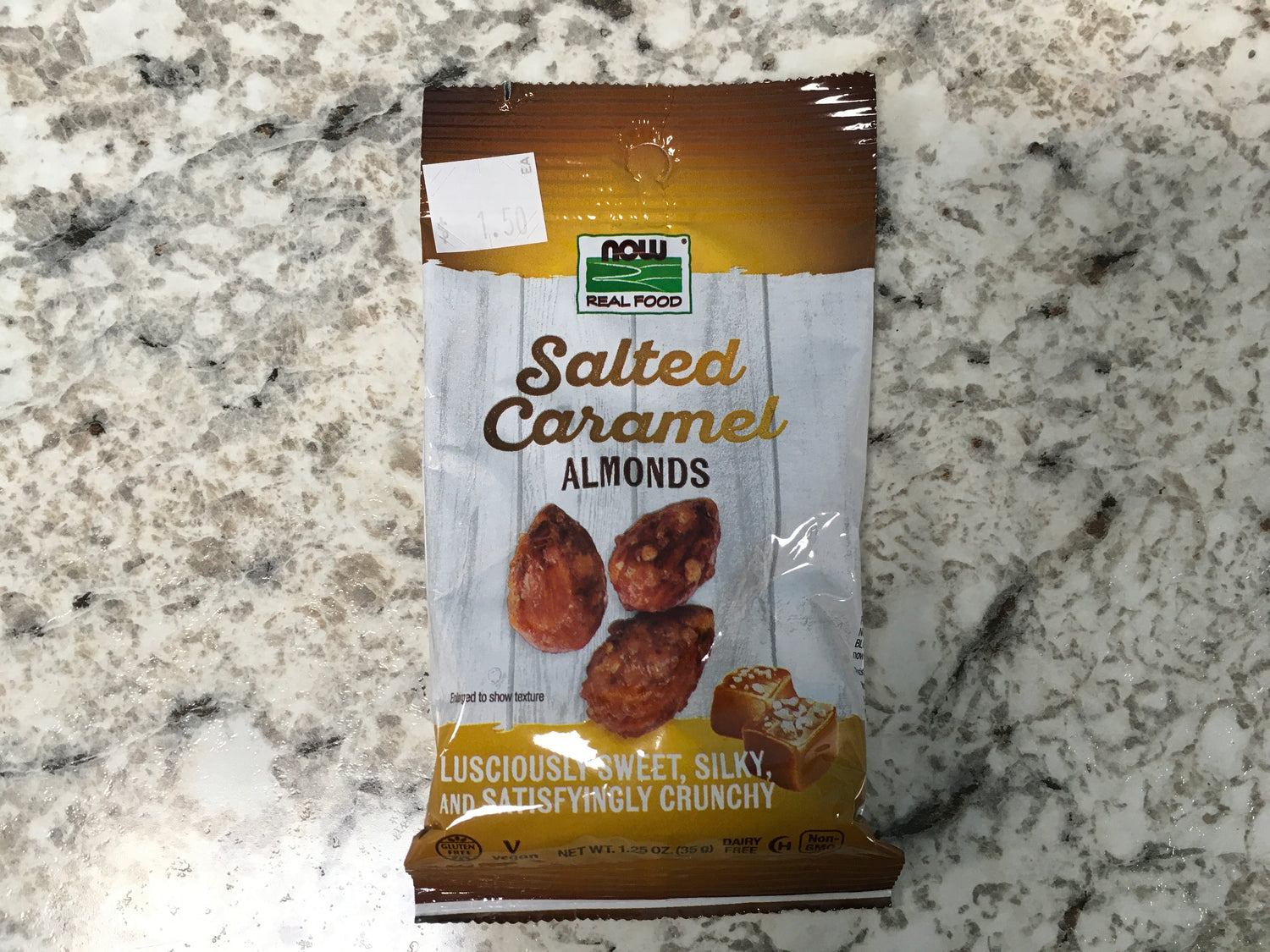 Salted Caramel almonds 1.25 oz  single serve pack