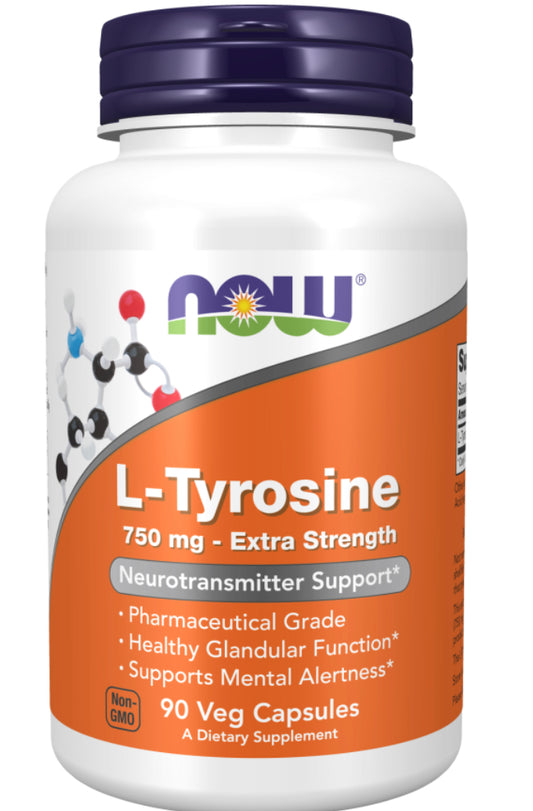 L-Tyrosine, Extra Strength, 750 mg, 90 Veg Capsules