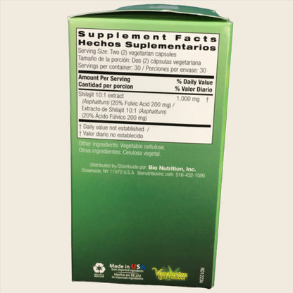 Bio Nutrition Shilajit (Asphaltum) 60 Vegetarian Capsules