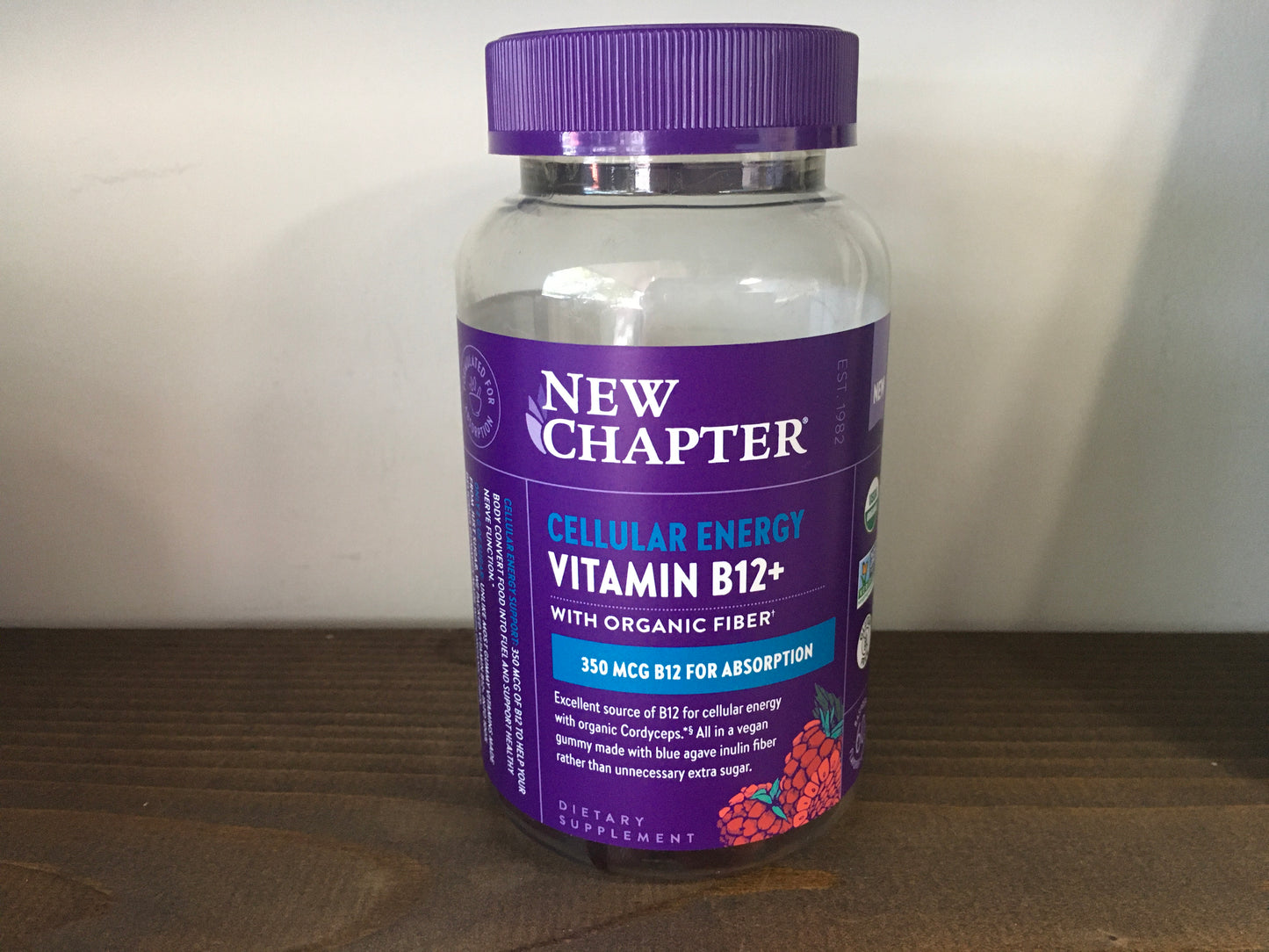 New Chapter cellular energy vitamin B12+ w/ organic fiber 60 gummies