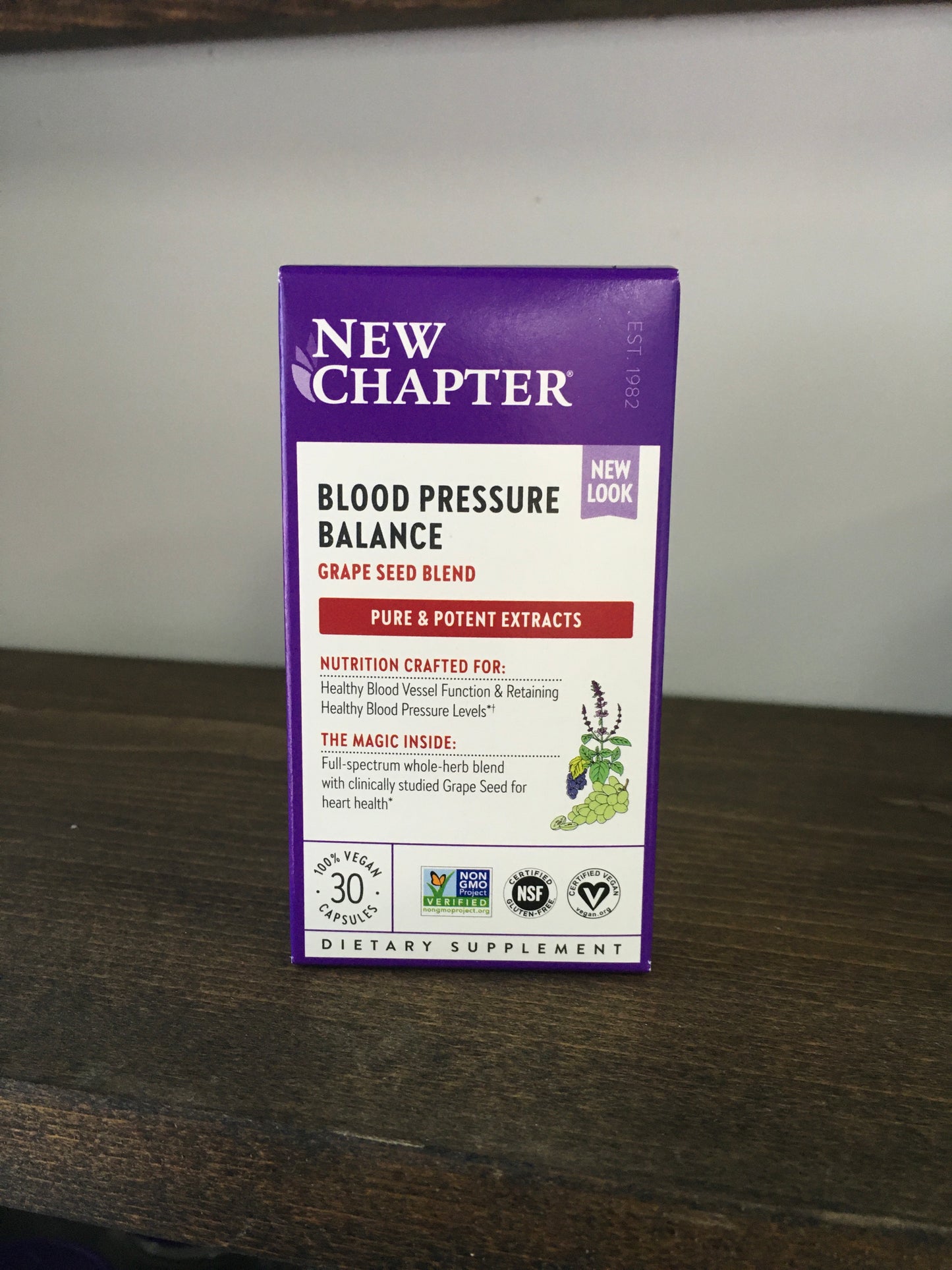 New Chapter blood pressure balance grape seed blend 30ct caps