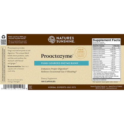 Nature Sunshine Proactazyme fungi-sourced enzyme blend 100ct vegcaps