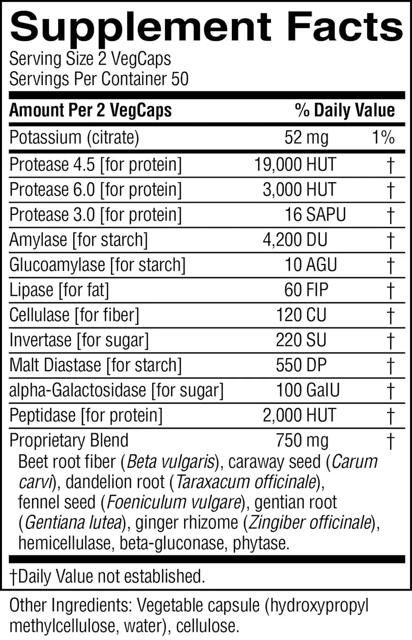 Proactazyme fungi-sourced enzyme blend 100ct vegcaps