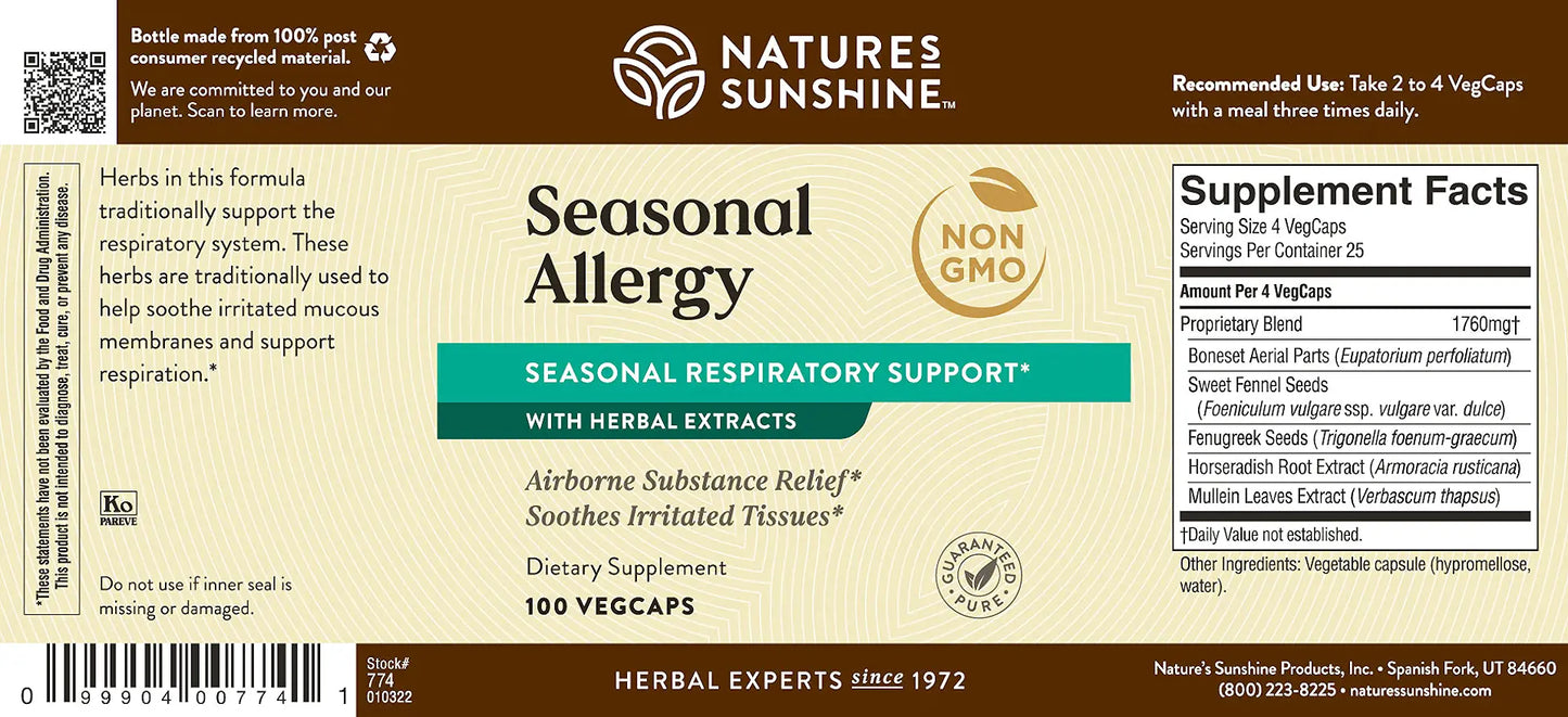 Seasonal Allergy, Formerly ALJ® (100 Caps)