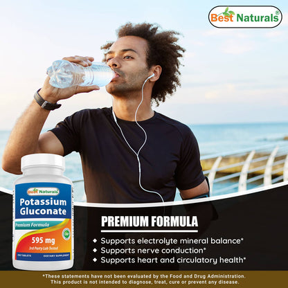 Best Naturals - Best Naturals Potassium Gluconate 595 mg 250 Tablets