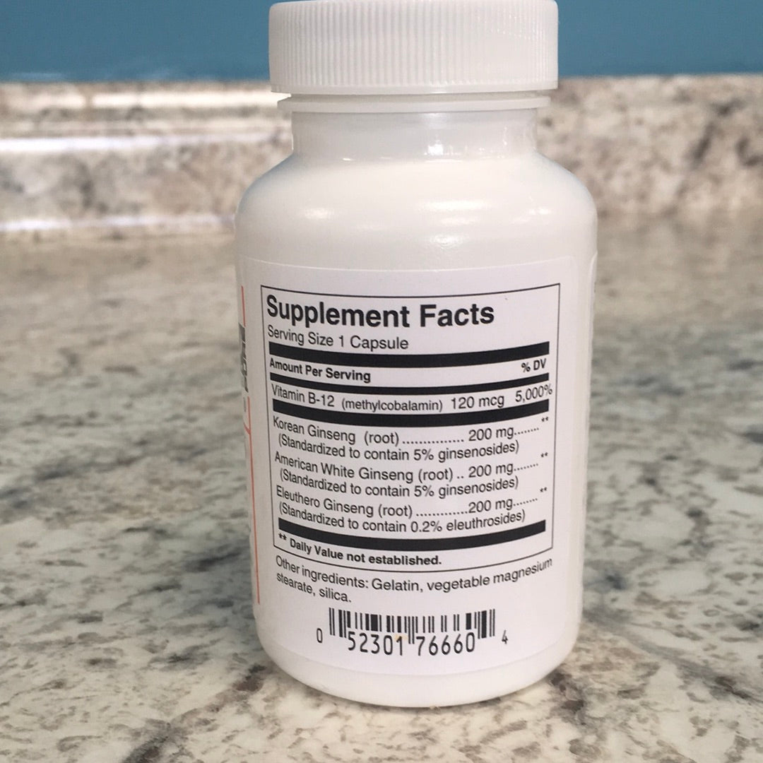 Triple Ginseng Root 600mg 60cap.