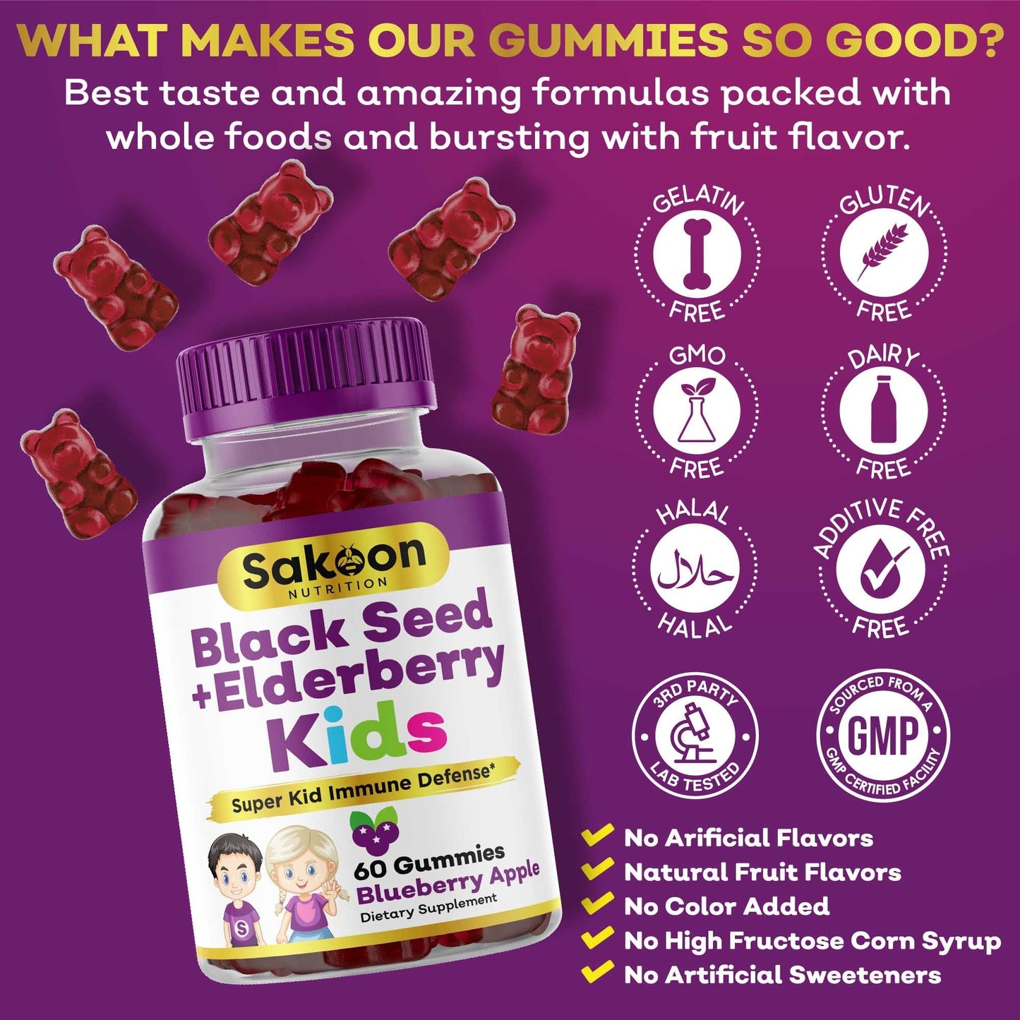 Kids Black Seed + Elderberry Gummies ( only online )