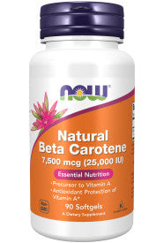 Beta Carotene, Natural 7,500 mcg Softgels