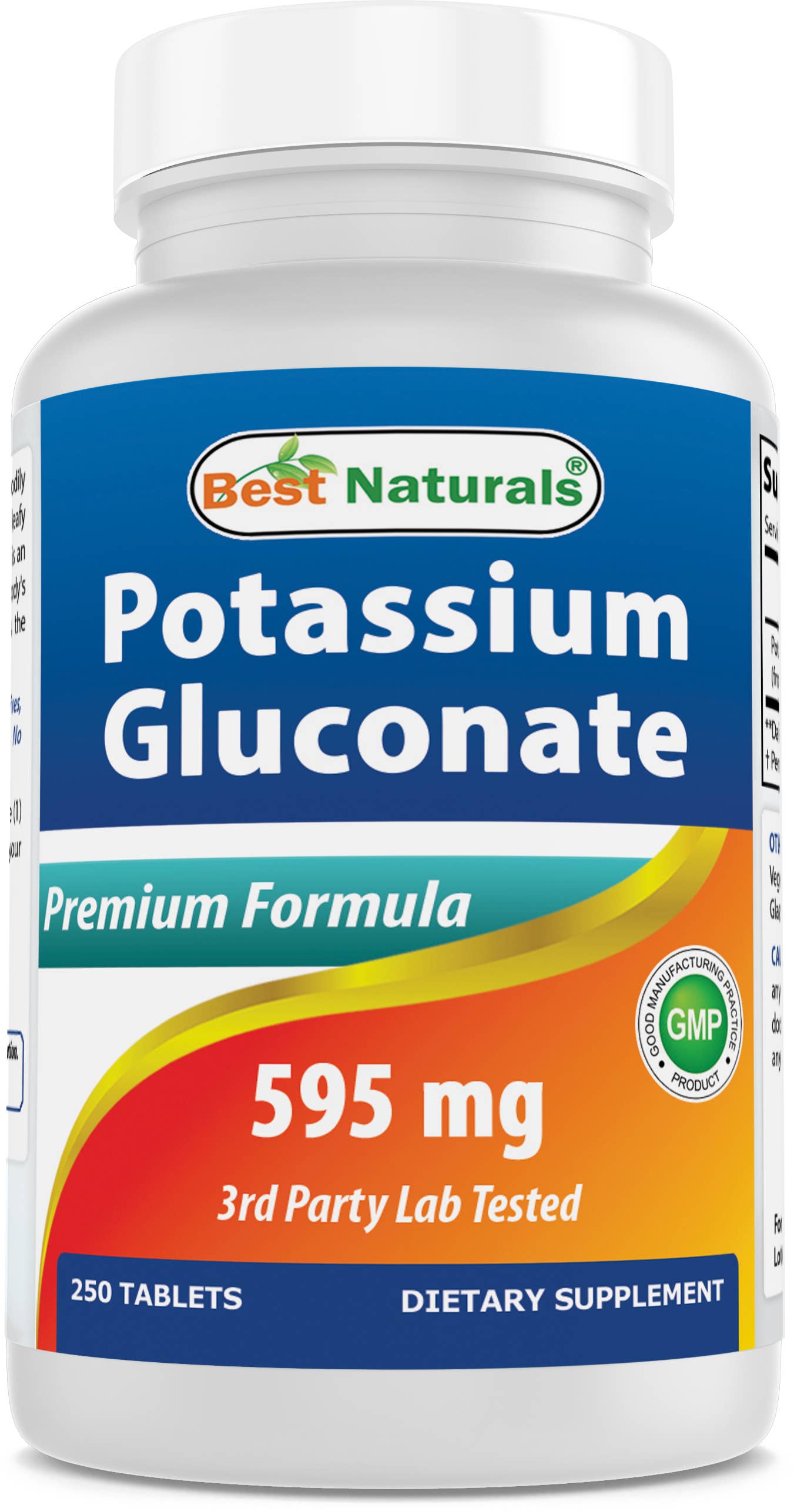 Best Naturals - Best Naturals Potassium Gluconate 595 mg 250 Tablets